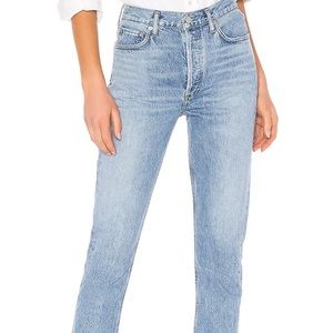 AGOLDE Riley high rise crop straight